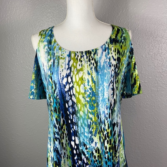 Women's Slinky Brand Multi color abstract blouse / top size Mediuum - Picture 3 of 11
